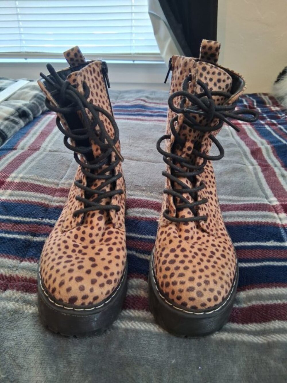 Women's Union Bay Chunky Leopard Print Combat Boots